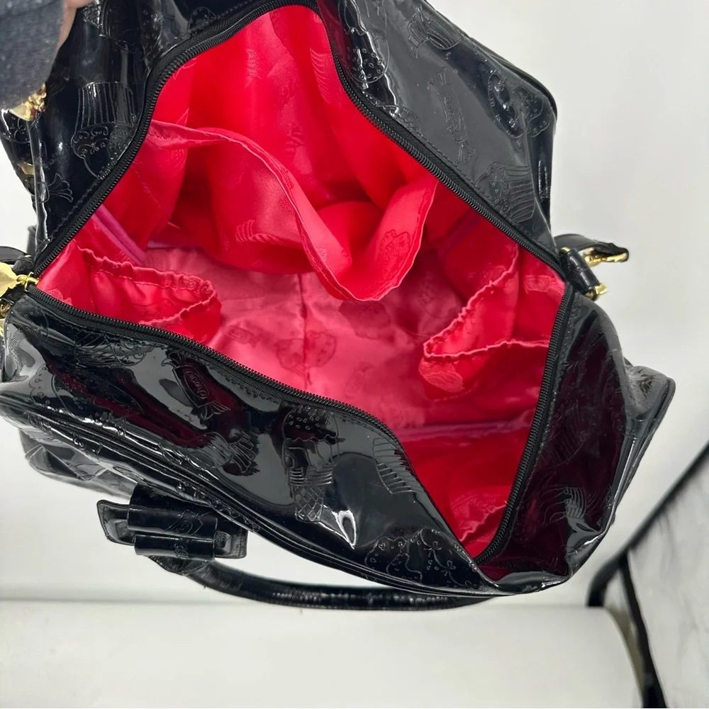 *Sweetums By Timi & Leslie Black Patent Leather Baby Diaper Bag | Bin D